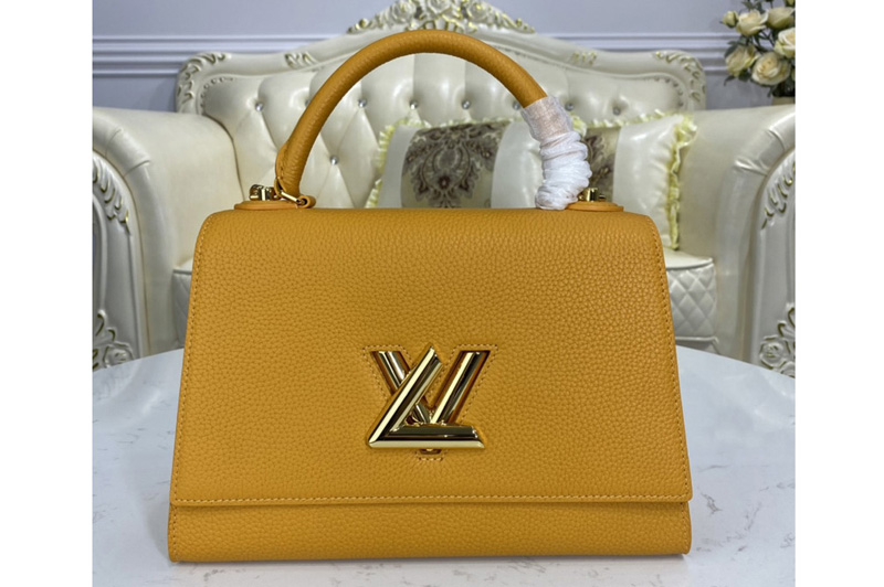 Louis Vuitton M57092 LV Twist One Handle handbag in Saffron Taurillon leather