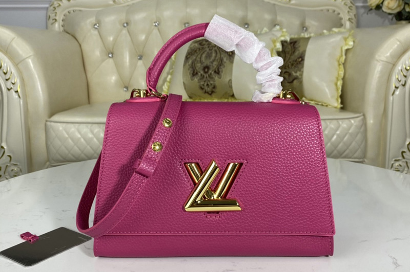 Louis Vuitton M57096 LV Twist One Handle PM handbag in Orchidée Pink Taurillon leather