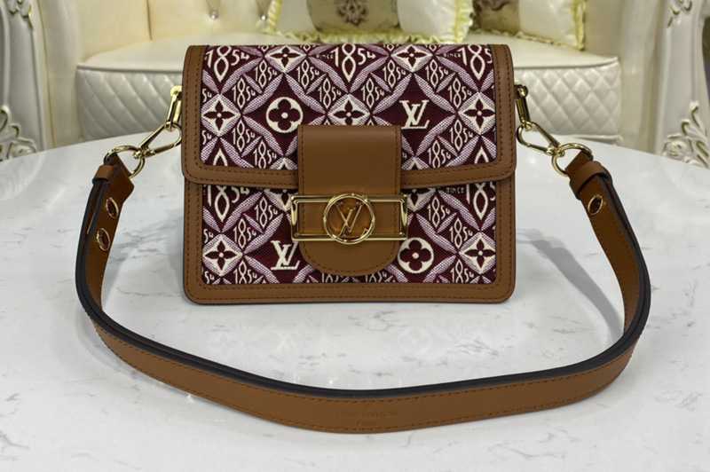 Louis Vuitton M57172 LV Since 1854 Dauphine Mini handbag in Bordeaux Jacquard Since 1854 textile