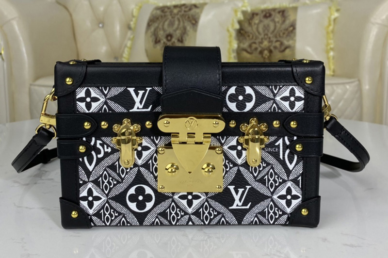 Louis Vuitton M57212 LV Since 1854 Petite Malle handbag in Gray Jacquard Since 1854 textile