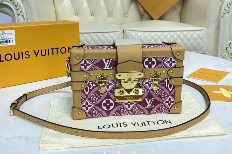 Louis Vuitton M57212 LV Since 1854 Petite Malle handbag in Red Jacquard Since 1854 textile