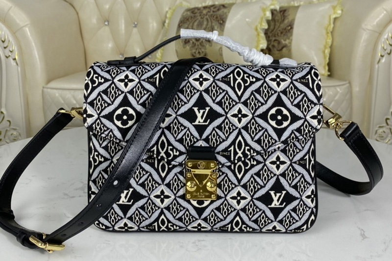 Louis Vuitton M57272 LV Since 1854 Petite Malle handbag in Gray Jacquard Since 1854 textile
