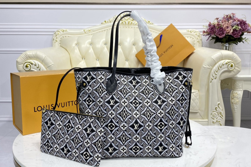 Louis Vuitton M57230 LV Since 1854 Neverfull MM tote bag in Gray Jacquard Since 1854 textile