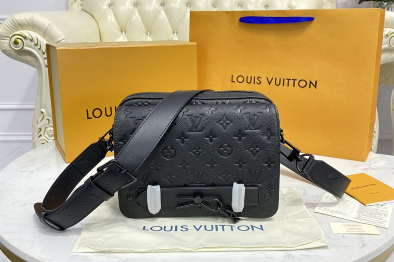 Louis Vuitton M57307 LV Steamer Messenger bag in Black Monogram Taurillon leather
