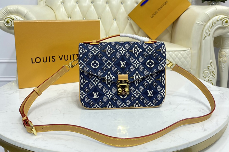 Louis Vuitton M57395 LV Pochette Métis handbag in Blue Jacquard Since 1854 textile