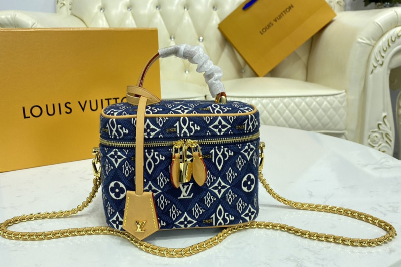 Louis Vuitton M57403 LV Since 1854 Vanity PM handbag in Blue Jacquard Since 1854 textile