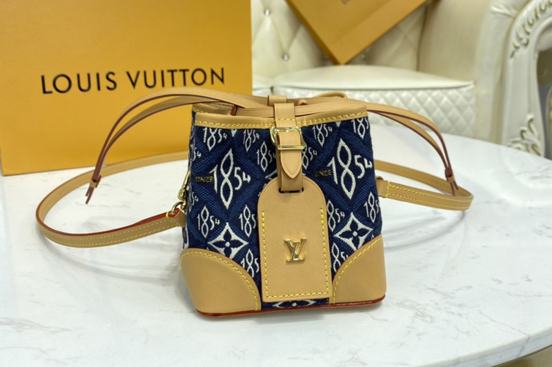 Louis Vuitton M57447 LV Noé Purse bag in Blue Jacquard Since 1854 textile