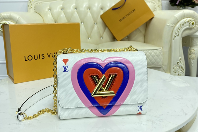 Louis Vuitton M57460 LV Game On Twist PM chain handbag in White Transformed epi leather