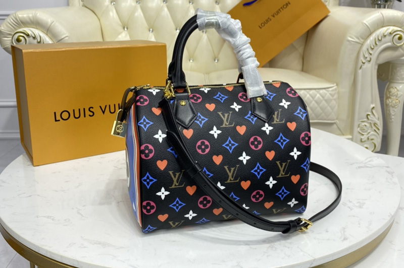 Louis Vuitton M57466 LV Game On Speedy Bandoulière 25 Bag in Transformed Game On Monogram Canvas