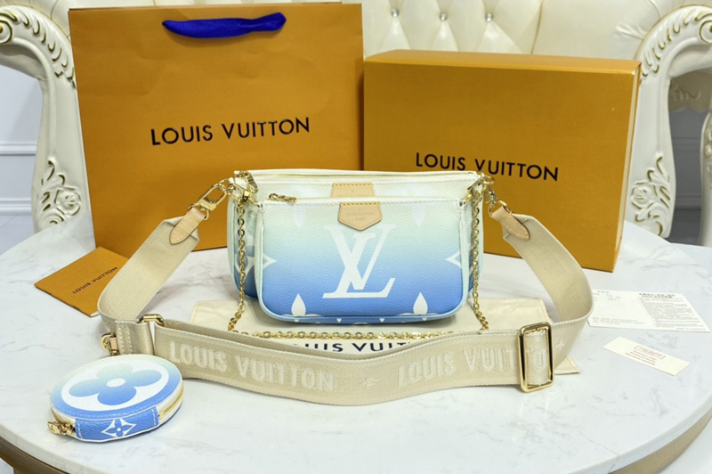Louis Vuitton M57633 LV Multi Pochette Accessoires in Blue Monogram Giant coated canvas