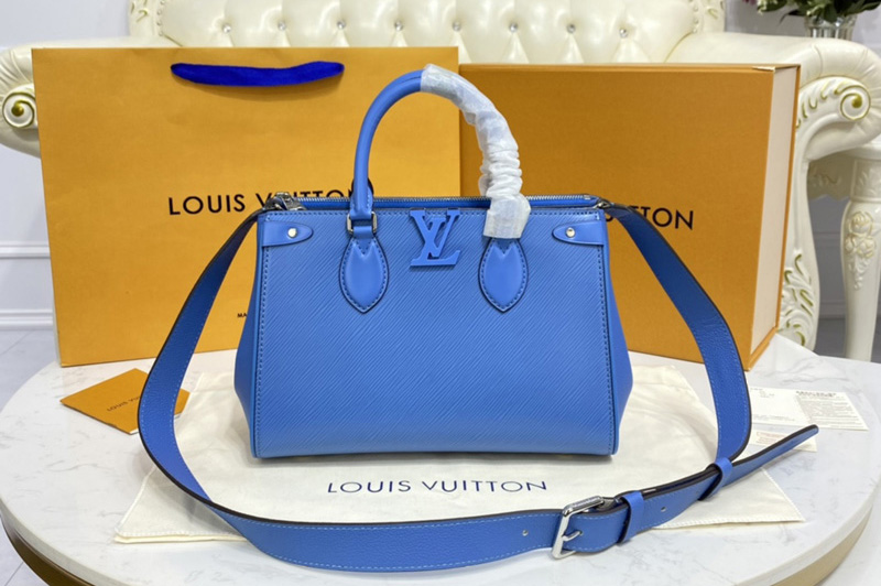 Louis Vuitton M57681 LV Grenelle Tote PM bag in Blue Epi grained leather