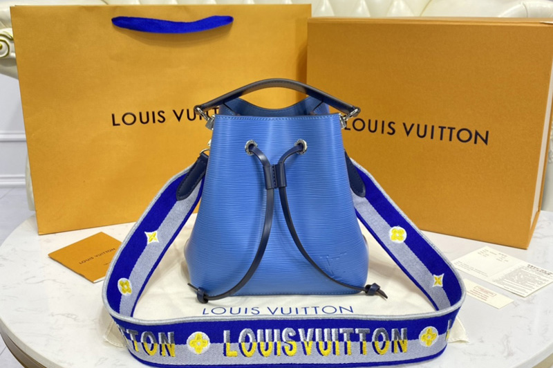 Louis Vuitton M57691 LV NéoNoé BB bucket bag in Blue Epi grained cowhide leather