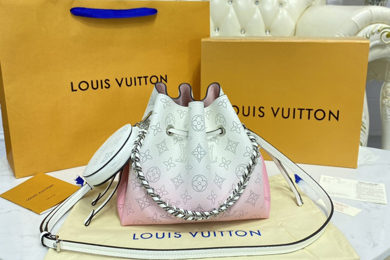 Louis Vuitton M57855 LV Bella bucket bag in Pink Mahina leather