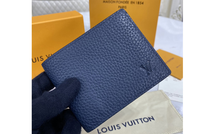 Louis Vuitton M58814 LV Multiple Wallet in Navy Blue Taurillon leather