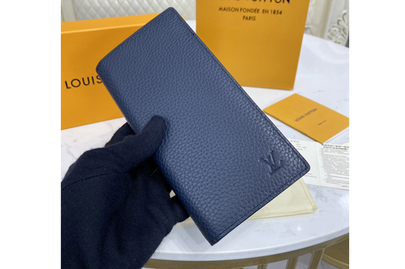 Louis Vuitton M58818 LV Brazza Wallet in Navy Blue Taurillon leather