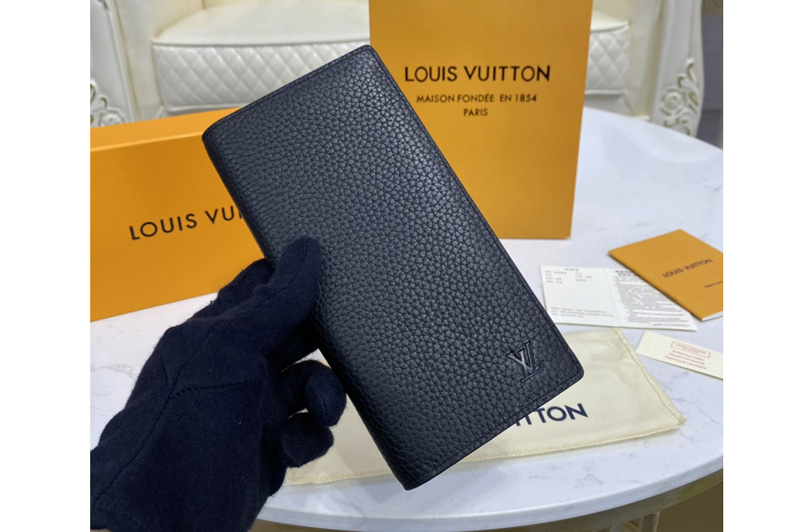 Louis Vuitton M58192 LV Brazza Wallet in Black Taurillon leather