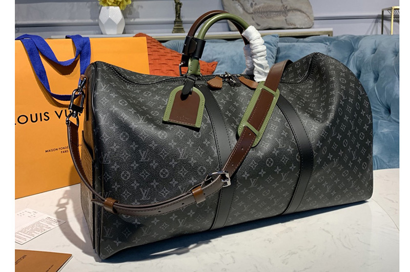 Louis Vuitton M58669 LV Keepall Bandouliere 50 Bags in Monogram Eclipse Canvas