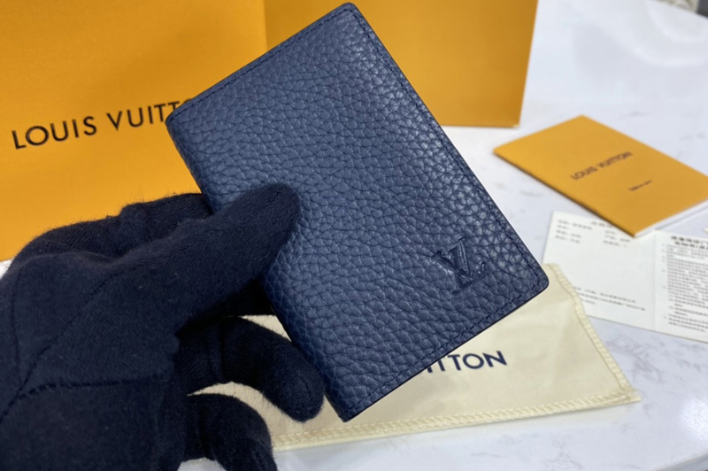 Louis Vuitton M58808 LV Pocket Organizer in Navy Blue Taurillon leather
