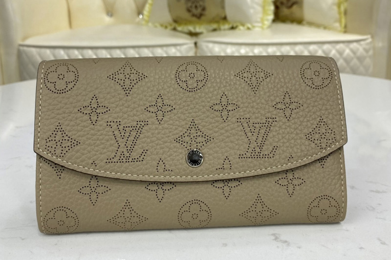 Louis Vuitton M60144 LV iris wallet in Galet Grey Mahina leather
