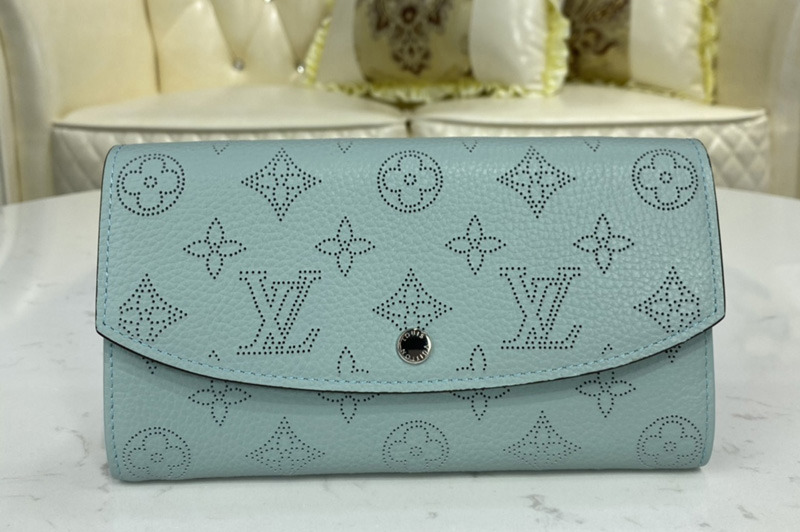 Louis Vuitton M60144 LV iris wallet in Blue Mahina leather