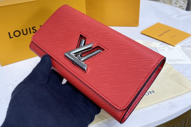 Louis Vuitton M61179 LV Twist wallet in Red Epi leather