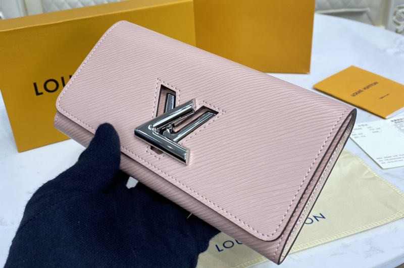 Louis Vuitton M61178 LV Twist wallet in Rose Ballerine Pink Epi leather