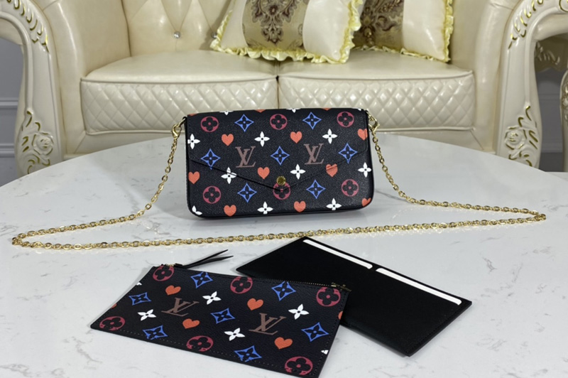 Louis Vuitton M80232 LV Game On Félicie Pochette Bag in Black Transformed Game On canvas