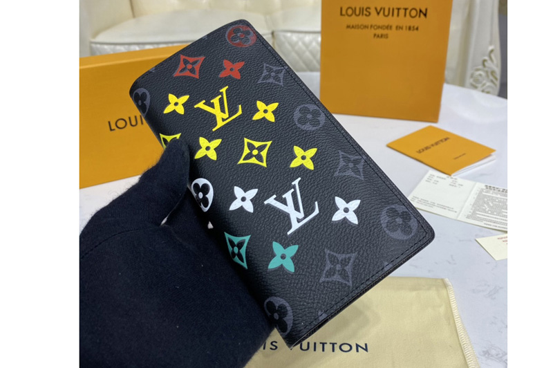 Louis Vuitton M61697 LV Brazza Wallet in Monogram Eclipse Canvas