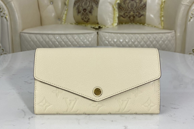 Louis Vuitton M64081 LV Sarah wallet in Creme off-white Monogram Empreinte leather