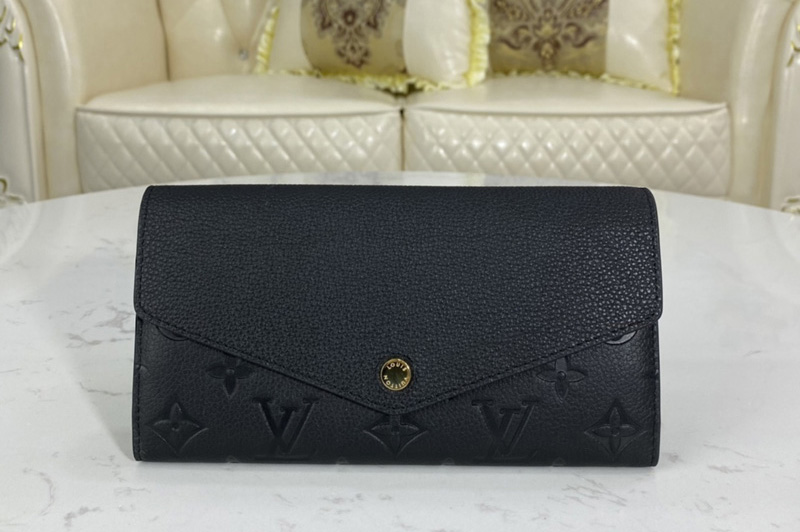 Louis Vuitton M61182 LV Sarah wallet Black Monogram Empreinte leather