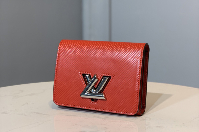 Louis Vuitton M64413 LV Twist compact wallet in Red Epi leather