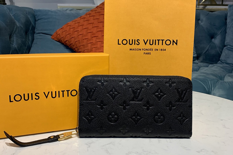 Louis Vuitton M61864 LV Zippy wallet Black Monogram Empreinte Leather