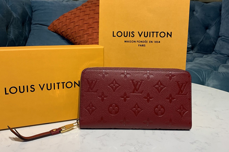 Louis Vuitton M68571 LV Zippy wallet Burgundy Monogram Empreinte Leather