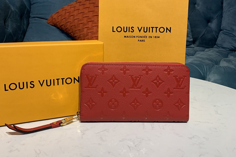 Louis Vuitton M63691 LV Zippy wallet Red Monogram Empreinte Leather