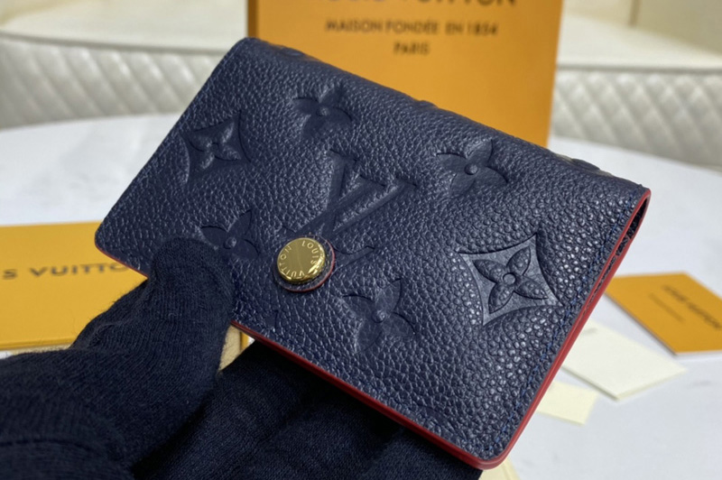 Louis Vuitton M67263 LV Multicartes card holder in Navy Blue/Red Monogram Empreinte leather