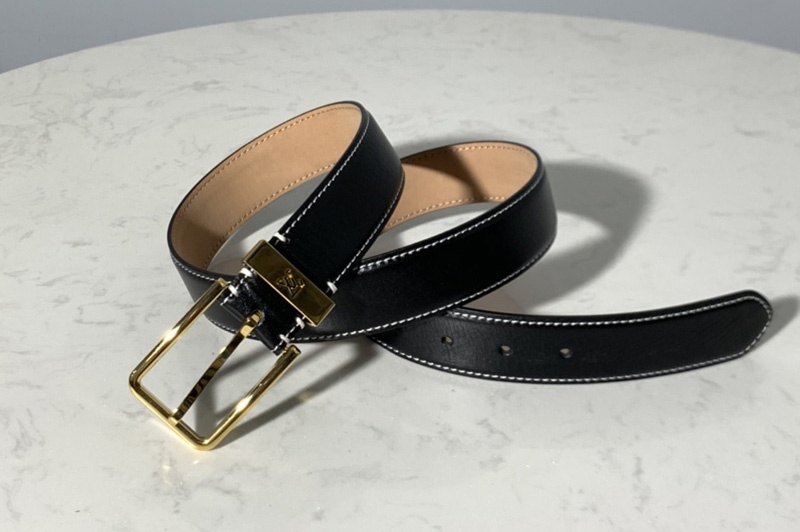 Louis Vuitton M6847T LV Pont Neuf 35mm Belt in Black taurillon Leather