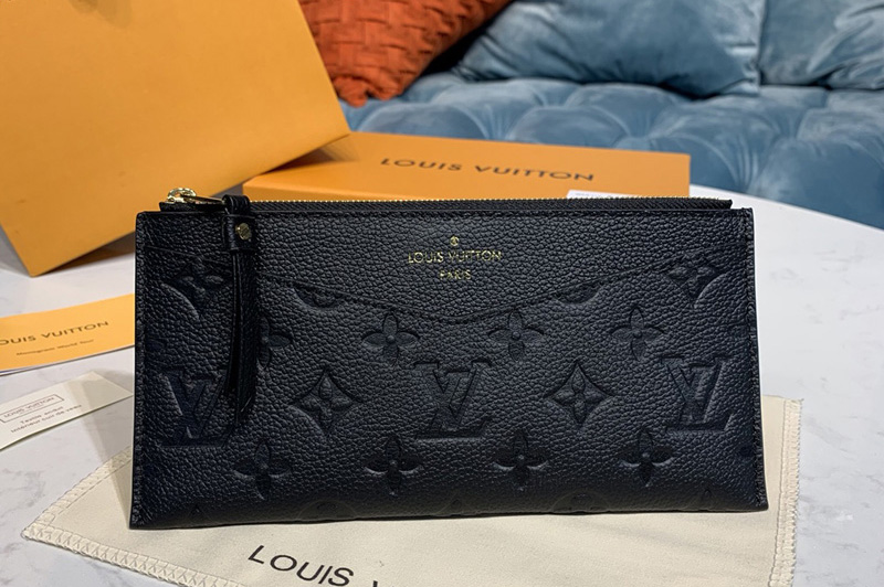 Louis Vuitton M68712 LV Pochette Melanie BB Bag in Black Monogram Empreinte leather