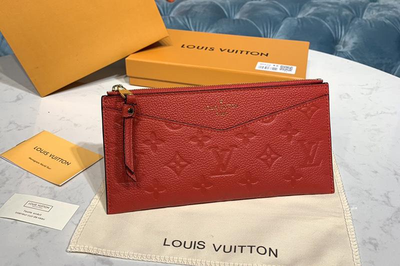 Louis Vuitton M68713 LV Pochette Melanie BB Bag in Red Monogram Empreinte leather