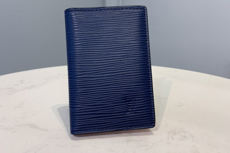 Louis Vuitton M68717 LV Pocket Organizer Wallet in Blue/Green Epi Leather