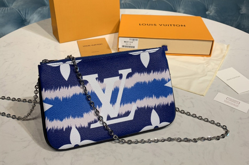 Louis Vuitton M69124 LV Escale Pochette Double Zip Bag in Blue Monogram Canvas