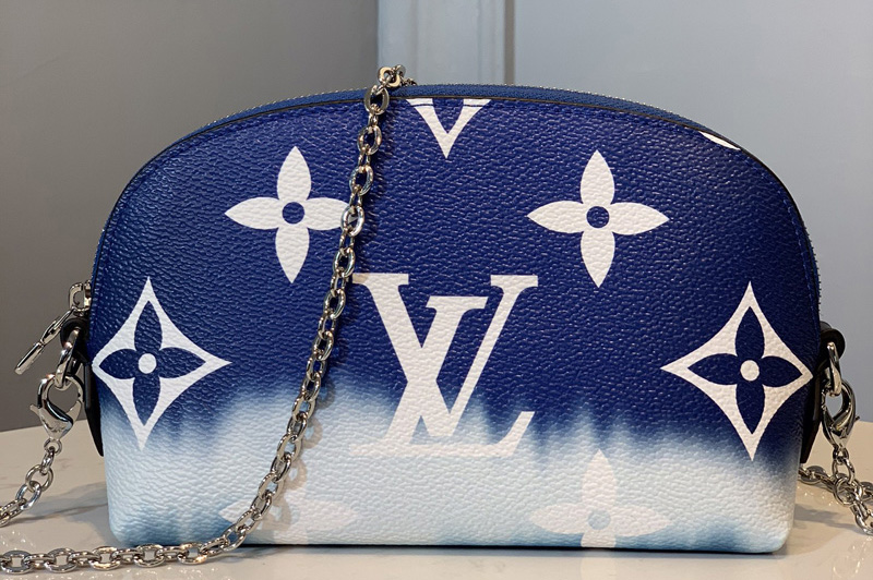 Louis Vuitton M69138 LV Escale Pochette Cosmetique Chain Bag In Blue Monogram Canvas