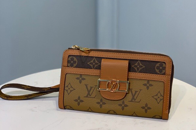 Louis Vuitton M69162 LV Dauphine Wallet in Monogram and Monogram Reverse coated canvas