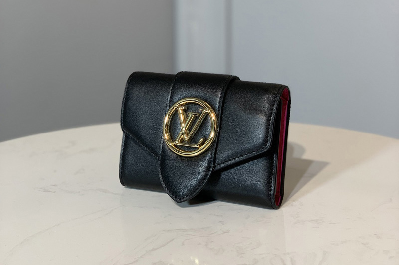 Louis Vuitton M69175 LV Pont 9 compact wallet in Black Cowhide leather