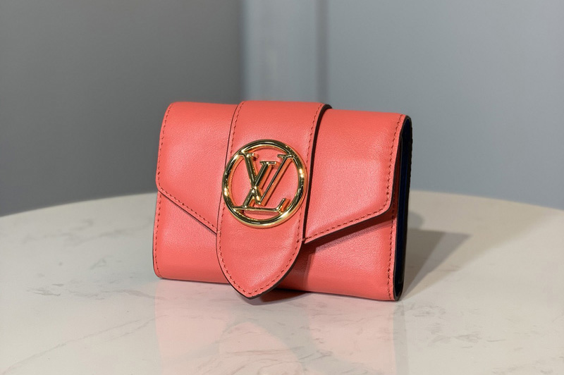 Louis Vuitton M69177 LV Pont 9 compact wallet in Rose Dahlia Pink Cowhide leather