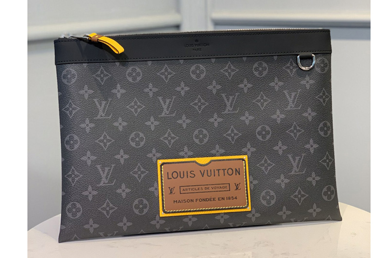 Louis Vuitton M69256 LV Discovery Pochette GM Bag in Monogram Eclipse Canvas