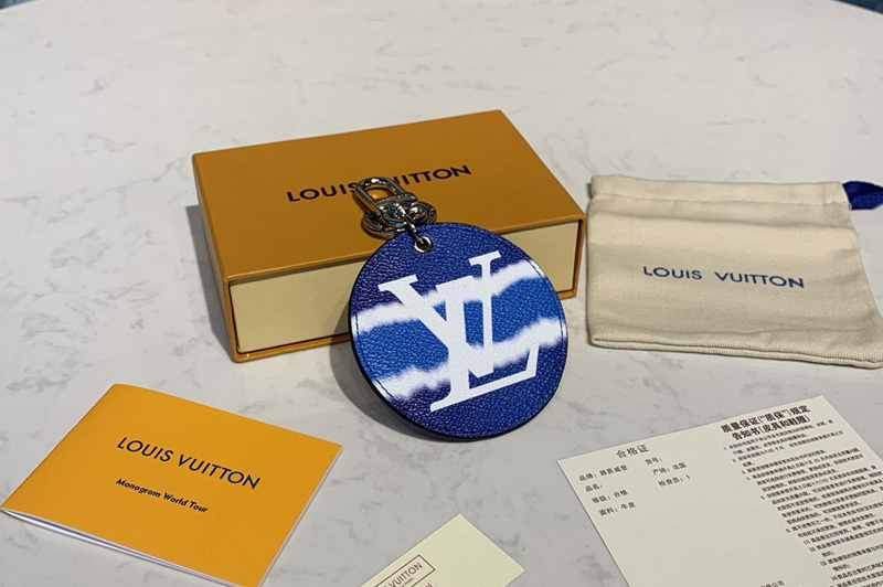 Louis Vuitton M69272 LV Escale key holder and bag charm In Blue Monogram Canvas