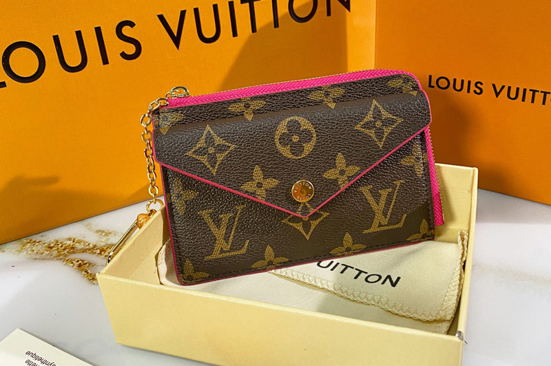 Louis Vuitton M69431 LV Card Holder Recto Verso in Monogram canvas with Rosy