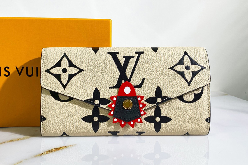 Louis Vuitton M69514 LV Crafty Sarah wallet in Cream Monogram Empreinte Leather