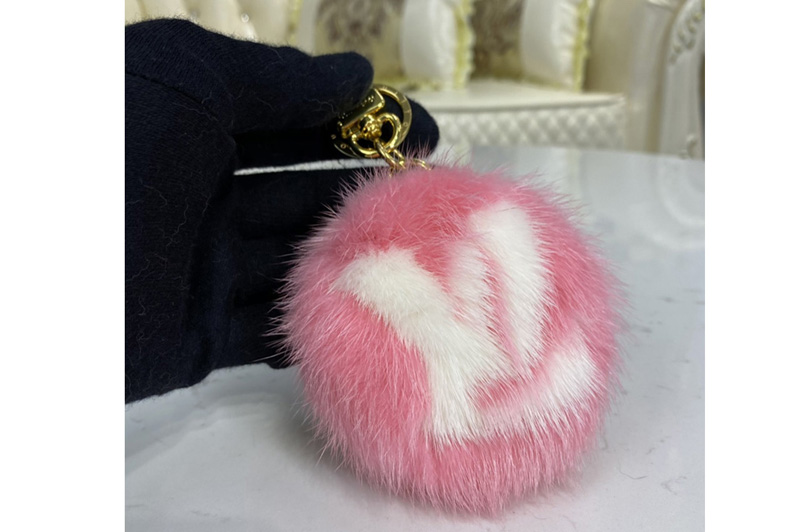 Louis Vuitton M69563 LV Fur bag charm and key holder on Pink
