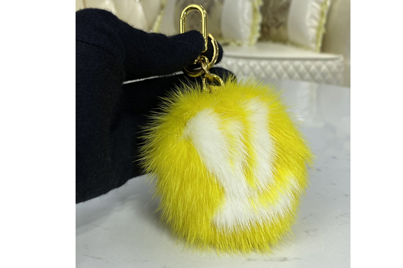 Louis Vuitton M69563 LV Fur bag charm and key holder on Yellow